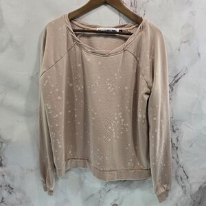 The Laundry Room Sweatshirt Womens Medium Pink Pullover Splotch Dot Splatter